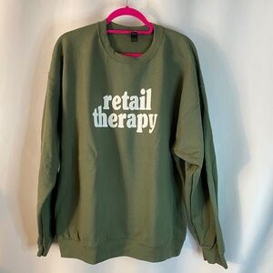 Womans Sweatshirt, XL "Retail Therapy"
